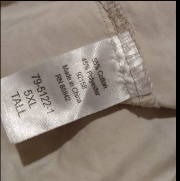 KS Island Beige Guayabera Sz 5XL Tall - Picture 6 of 7